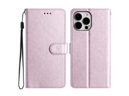 Capa Em Couro Pu, Para Apple Iphone 16 Pro Max Roxo Claro