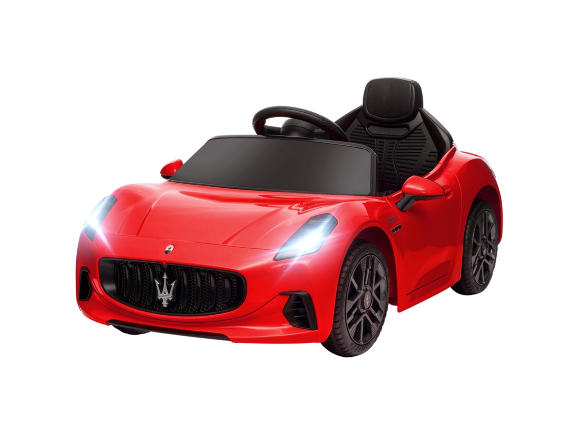 Carro Elétrico Para Crianças Maserati Gran Turismo Folgore 12v Controlo Remoto Faróis Buzina E Música Mp3 98x59x43 Cm Vermelho