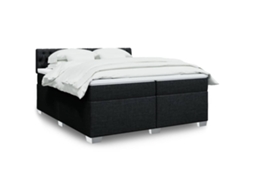 Vidaxl Cama Com Molas/colchão 200x200 Cm Tecido Preto
