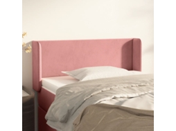 Vidaxl Cabeceira De Cama C/ Abas Veludo 103x16x78/88 Cm Rosa