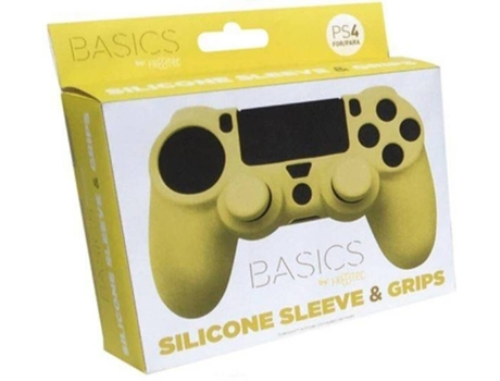 Protetor de Silicone + Grips  PS4 Basics Amarelo