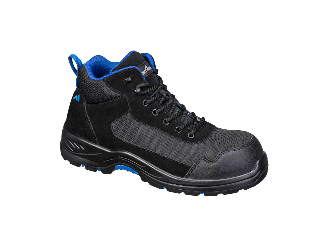 Bota Mid Composto Têxtil Camurça Mid S3l Hro Sr Fo Preto Azul / 45