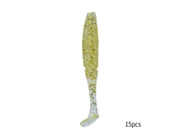 Small T-tail Soft Bait (simulated Fish Lure, Sequins Design) 50mm 1g 15pcs/pack 7 Gold