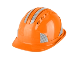 Casco De Seguridad Abs Com Ventilação E Faixas Reflexivas Para Trabalhadores Em Locais De Construção Laranja