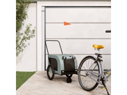 Vidaxl Reboque De Bicicleta P/ Animais Tecido Oxford/ferro Cinza/preto