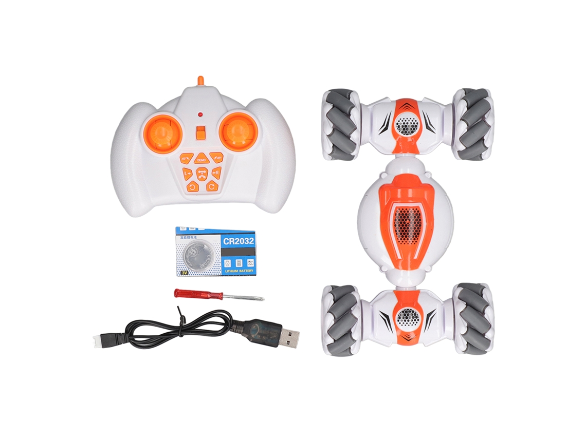 Primerox carro de Stunts Rc Derrapagem com Luzes Carregável Usb 360° Rotação Dupla Off Road