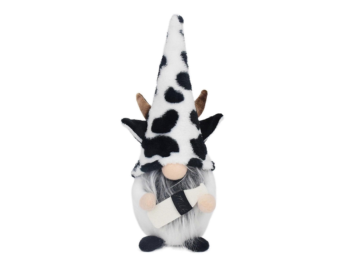 Decoração Boneca Sem Rosto Vaca Preto Branco Tecido Arte Decoração Vaca