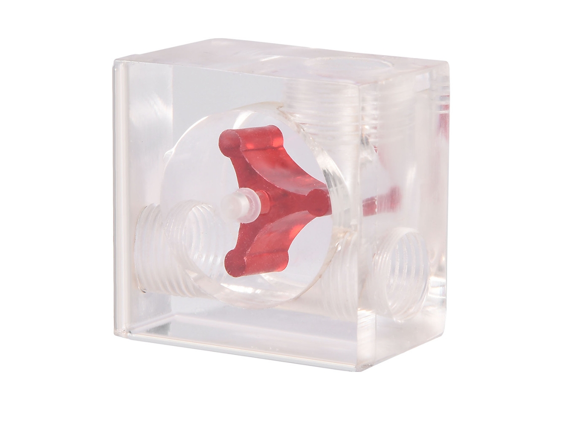 Indicador De Medidor De Fluxo De 3 Impulsores Para Sistema De Resfriamento De Água De Pc G1/4, 3 Caminhos, Transparente Vermelho Luz Dourada