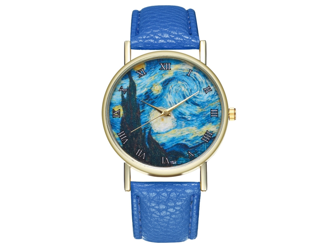 Reloj De Pulsera Zhoulianfa Estilo Simple Correa Pu Números Romanos Cuarzo Azul