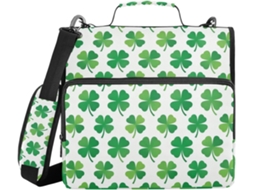 Organizador de mesa Green Clover St Patrick's Day, 5 compartimentos com 3 argolas, alça removível