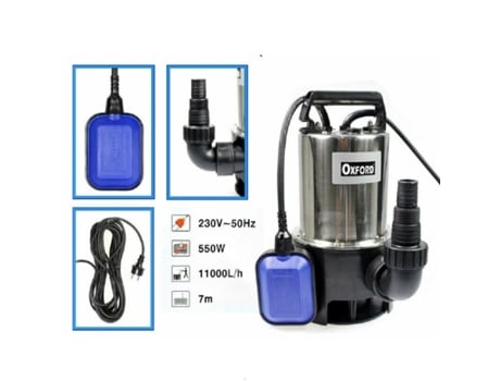 Bomba Submersível 550W para Água Clara e Suja com Flutuador Imersão 11000L/H Tradeox