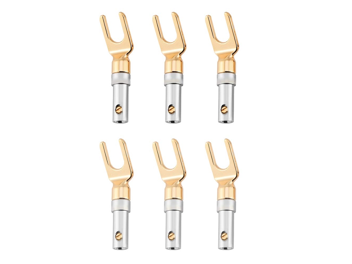 Conectores De Alto Falante, Plugues Banana Banhados A Ouro 6 Unidades 4 Mm Sem Parafuso De Solda Gokoco
