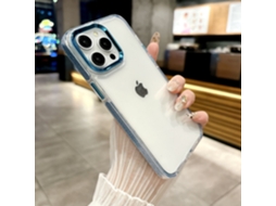 Capa Para Iphone 17 Com Moldura Azul, Glitter Transparente, Personalizada Com Glitter Transparente, Ranhura Eletroplaqueada E Resistente A Quedas.