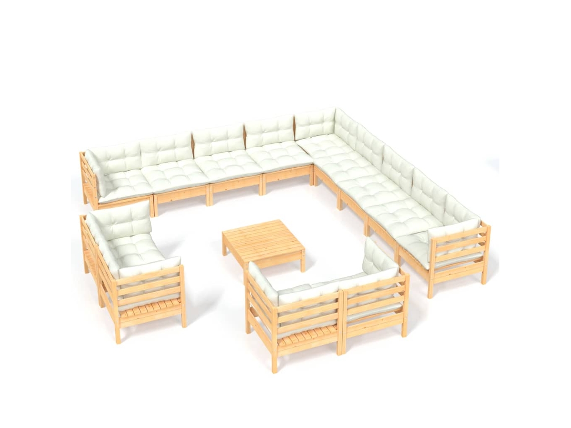 Garden Lounge Set, Garden Lounge Sets Vidaxl Creme Madeira De Pinho (n/a)