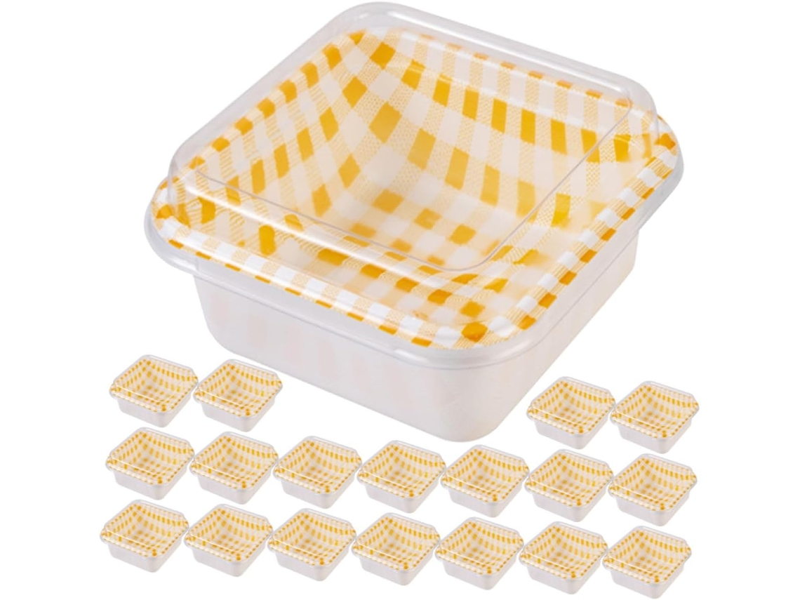 Fuoyloo Pacote Com 50-caixas De Sobremesa Em Pet Para Padarias, Design Compacto E Transparente, Caixas Para Biscoitos E