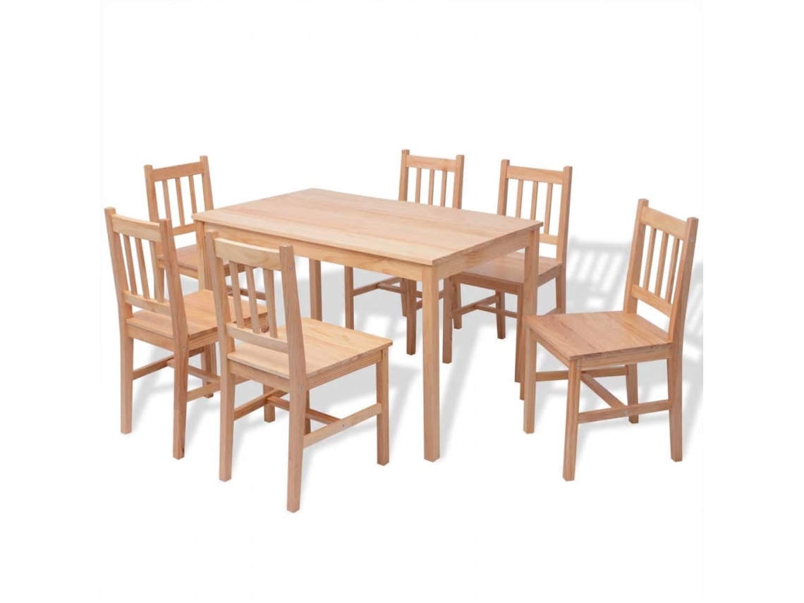 Dining Table And Chair, Dining Tables And Chairs Vidaxl Marrom Madeira De Pinho