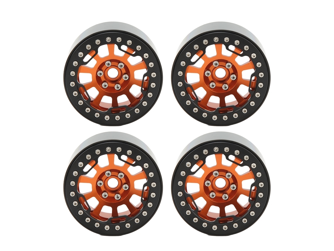 Rodas Universais De Liga De Alumínio De 2, 2 Polegadas, Adequadas Para Crawlers Rc Na Escala 1/10 - Laranja