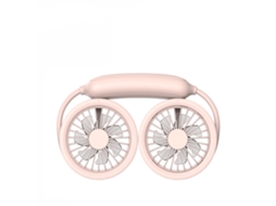 Ventilador de Pescoço Portátil Recarregável Rosa Claro 1200mah
