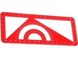 Conjunto de desenho técnico em liga de alumínio, com régua triangular e decalque, leve, com escala muito clara para
