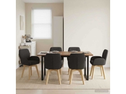 Vidaxl Cadeiras De Jantar Giratórias 6 Unid. Bouclé Preto