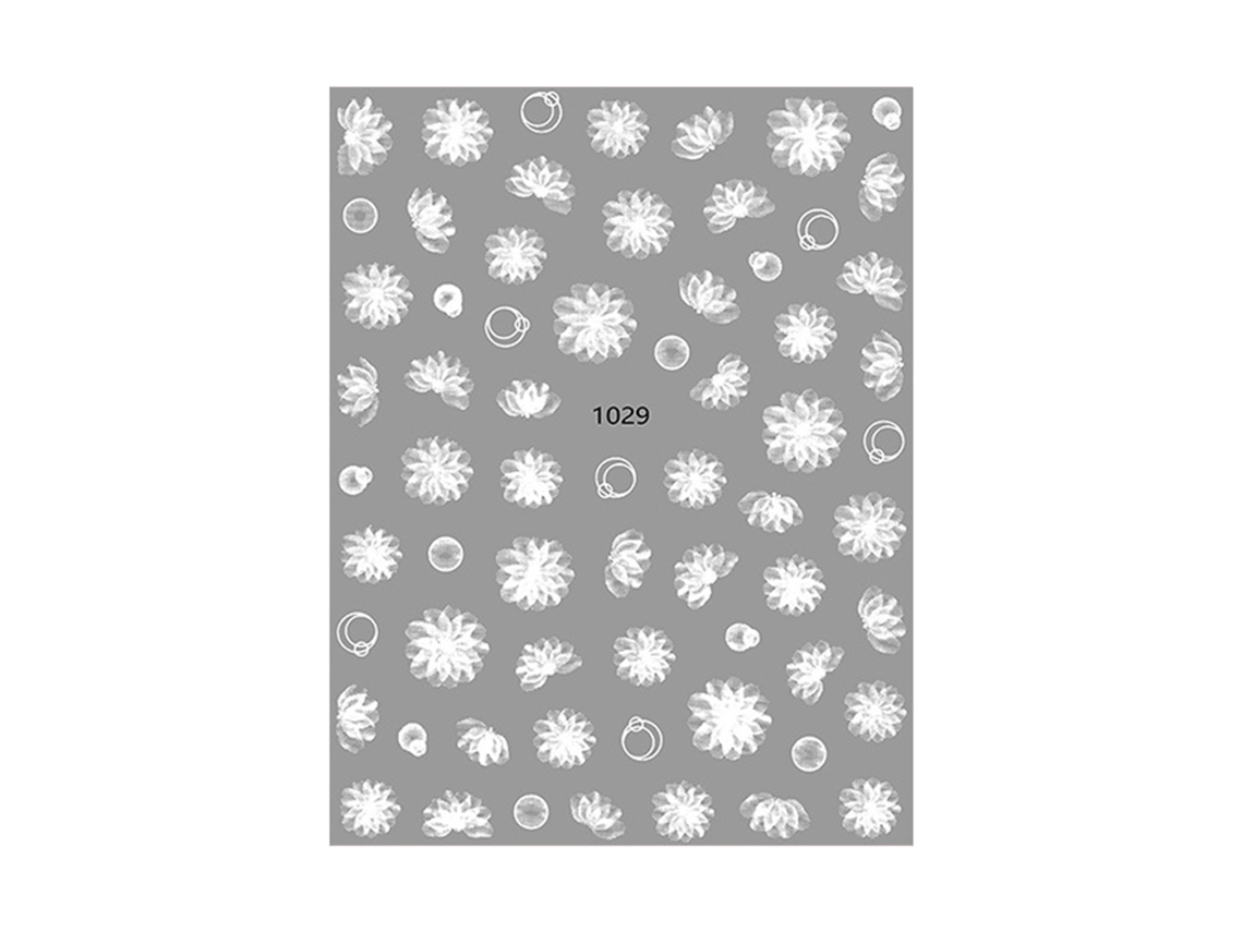 Adesivos 3D Autoadesivos Requintados Com Gradiente Flor Branca Para Unhas Artísticas -St-01 ZMDECQNA