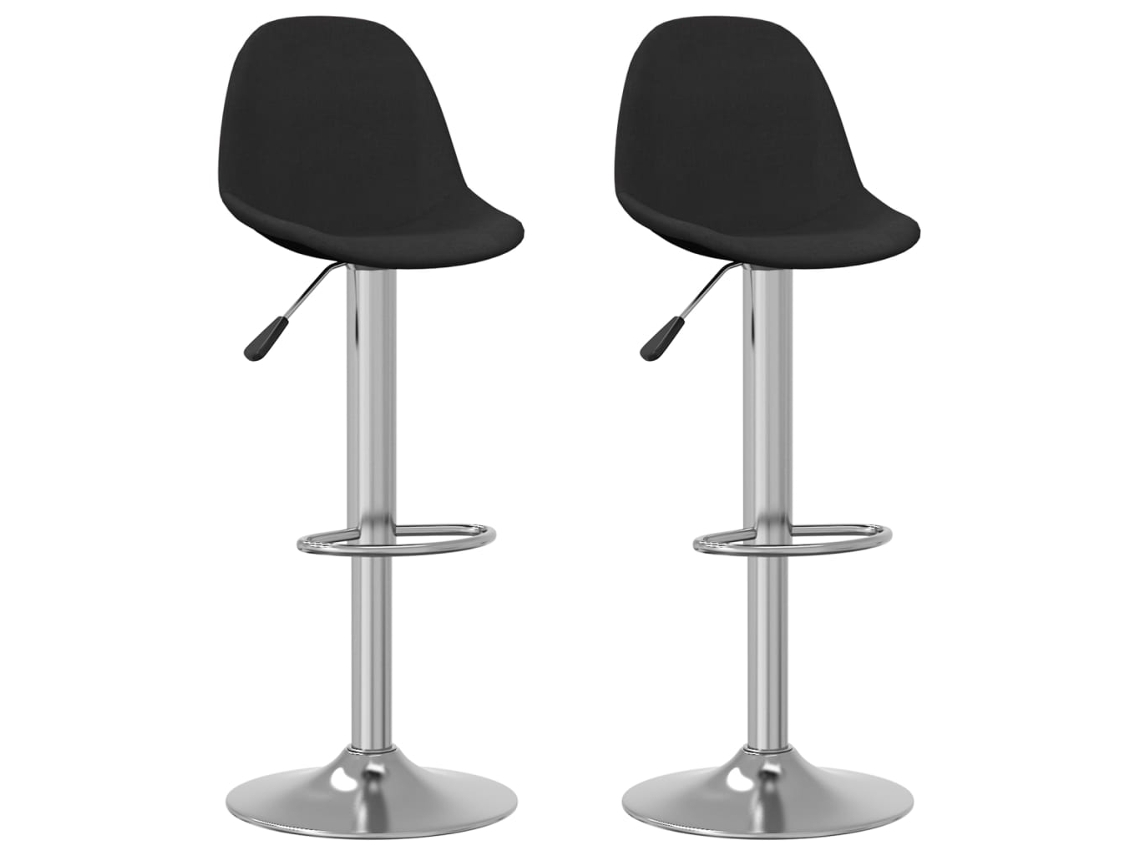 Vidaxl Bancos De Bar 2 Pcs Tecido Preto