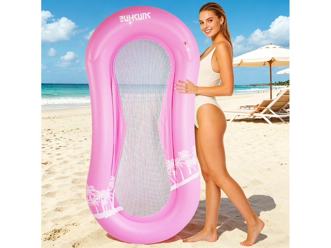 Rede inflável para piscina, sofá inflável para adultos, rosa SIURN