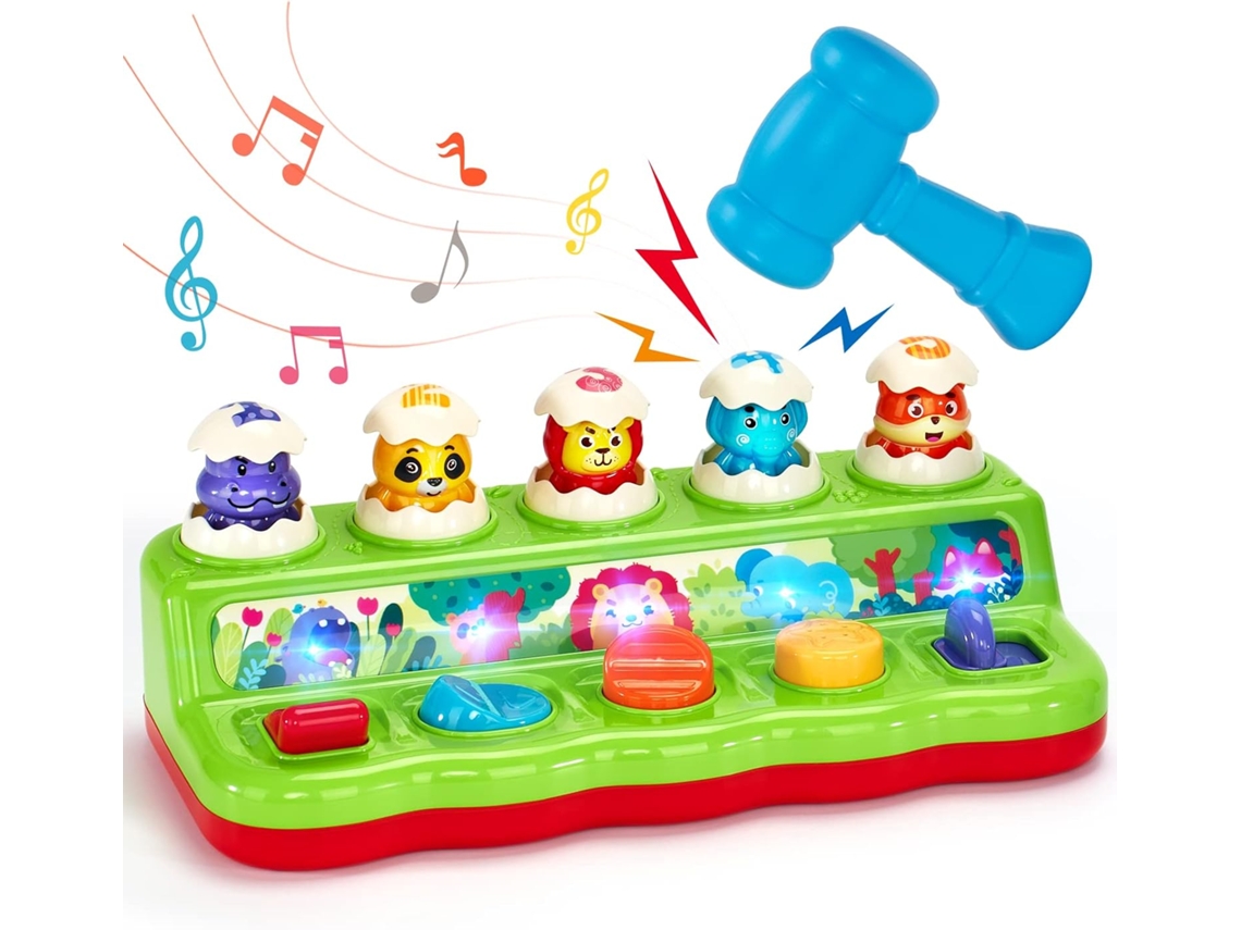 Brinquedos para bebês de 1 ano, animais pop-up, brinquedos para bebês de 9, 12 e 18 meses, brinquedos Montessori com música e som Slowmoose