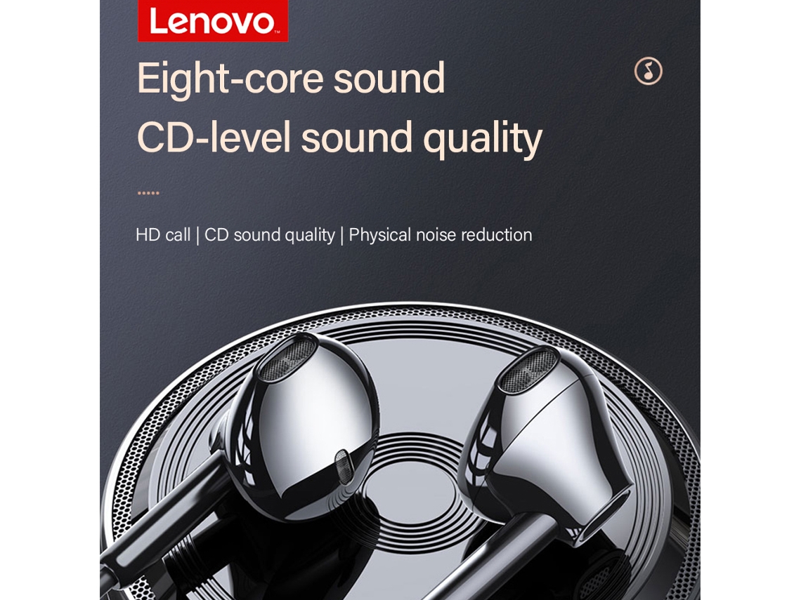 Fone De Ouvido Com Fio Semi-intra-auricular De Redução De Ruído 3.5mm Lenovo Xf06 Com Microfone Branco