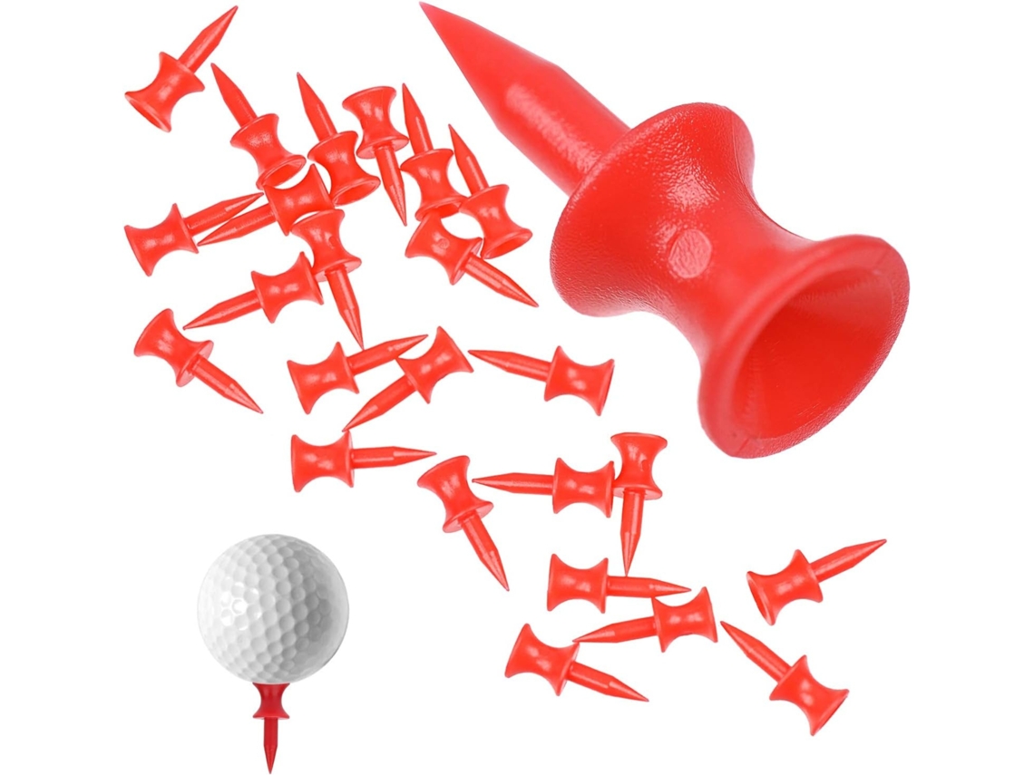 Lurelia Tees De Golfe De Plástico Vermelho De 31 Mm, Tamanho Único, Golf Castle Professional Dura