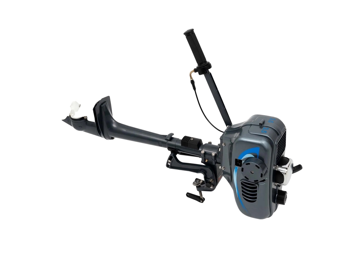 Motor De Popa, 3.5hp 2 Tempos, Controle De Leme, Cinza