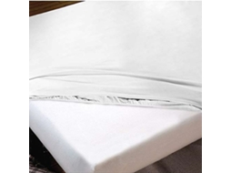 Lençol de baixo ajustável HOSTELINE IRIS (Branco - Solteiro - 100 % algodão)