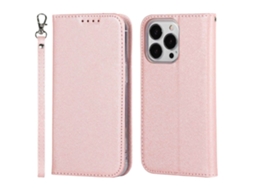 Capa Para Iphone 15 Pro Pele Sintética Anti-riscos Rosa