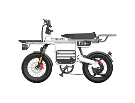 Bicicleta Elétrica T16 750W 48V 20Ah, Velocidade Máxima de 45 km/h, Autonomia 113 km, Travagem Hidráulica Dupla, Desbloqueio por Cartão NFC, COSWHEEL.