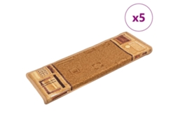 Vidaxl Tapetes De Escadas Adesivos 5 Pcs 65x21x4 Cm Bege