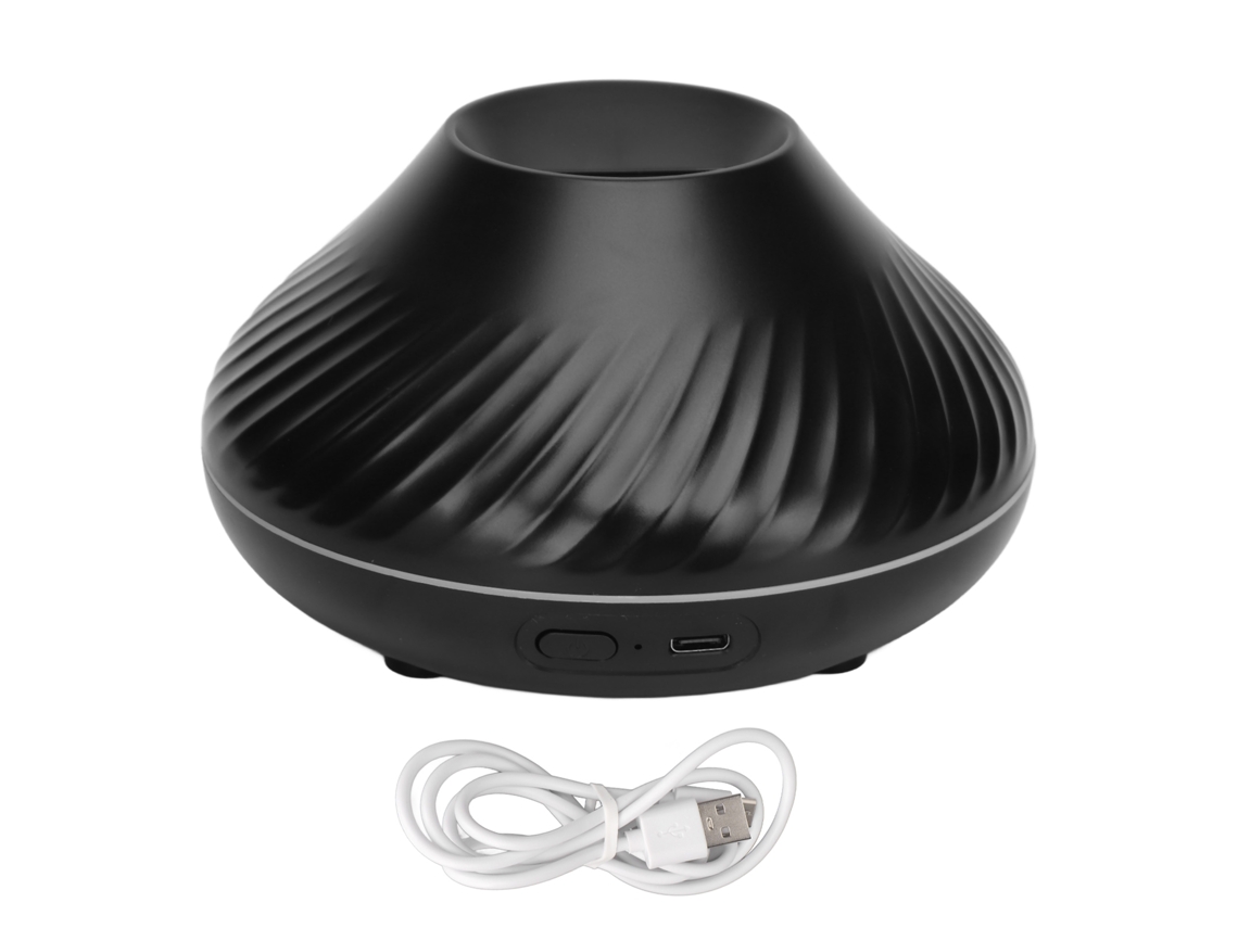 Difusor De Aromas Flame Air 130ml Usb Com Base Antideslizante E Desligamento Automático Para Lar, Escritório, Café - Preto