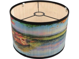 Tecido em Bambu Natural, Estilo Chinês para Interiores, Removível, Tamanho Pequeno, para Luminária Suspensa. SFUSHOS