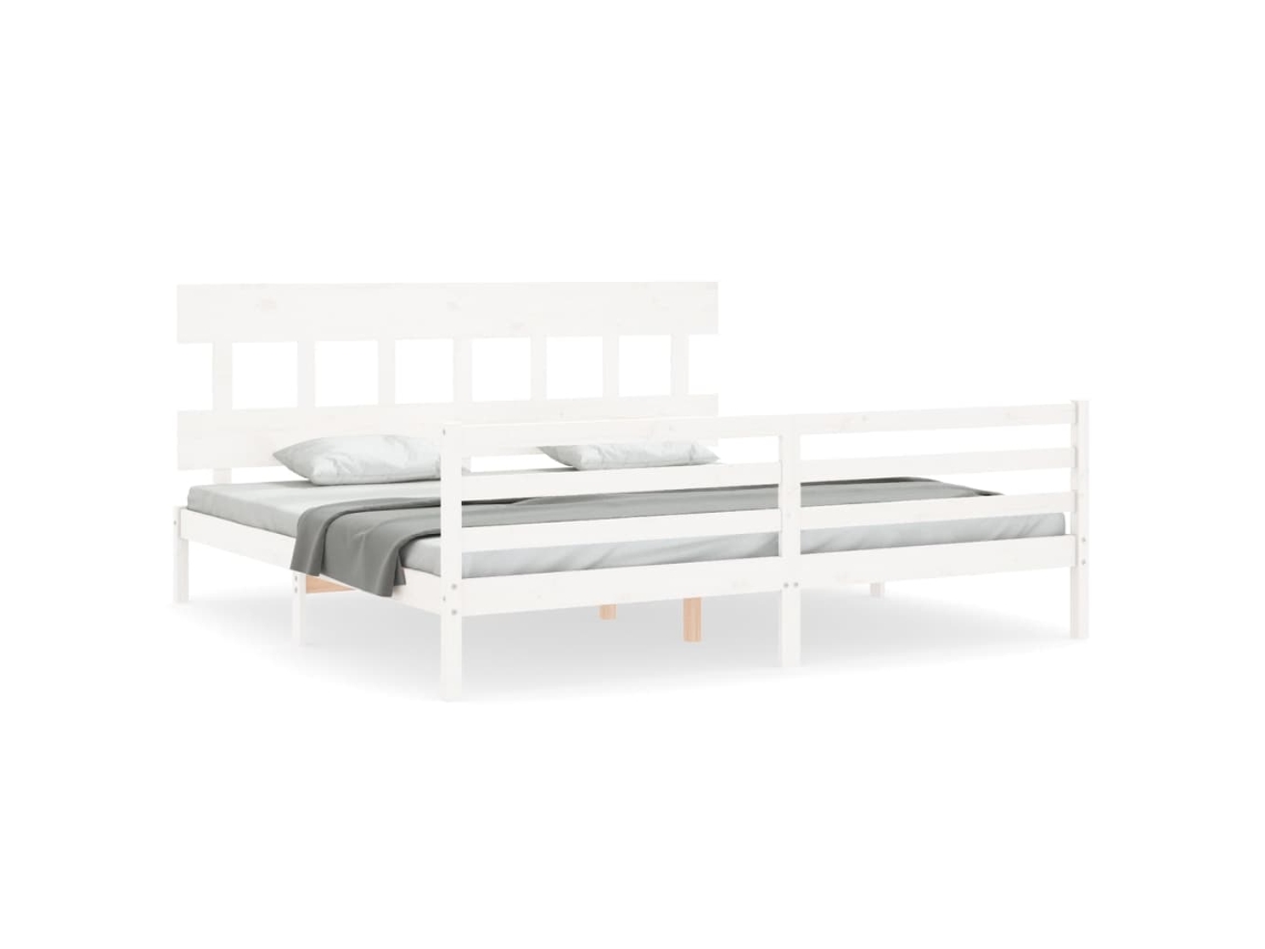 Bed Frame, Bed Frames Vidaxl Branco Madeira (200 X 200 Cm)