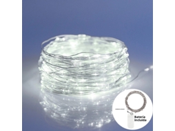 (10m 100 Leds) Cordão De Luzes Led Brancas, Ideal Para O Natal, Festas, Etc., Funciona A Bateria.