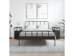 Vidaxl Mesas De Cabeceira 2pcs 30x60x60 Cm Derivados De Madeira Preto