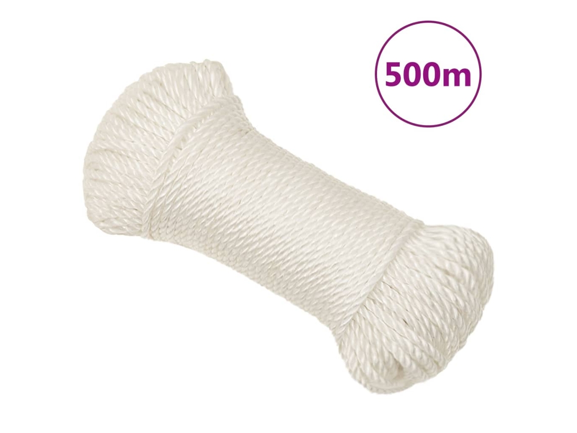 Corda De Trabalho VIDAXL 8 mm 500 m Polipropileno Branco