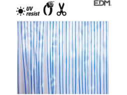Cortina de Porta EDM Plástico Transparente Azul (90x210cm)