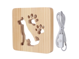 Luz Noturna Infantil Cachorro Bonito Designo Oco Luz Suave 360° Usb Para Quarto Escritório