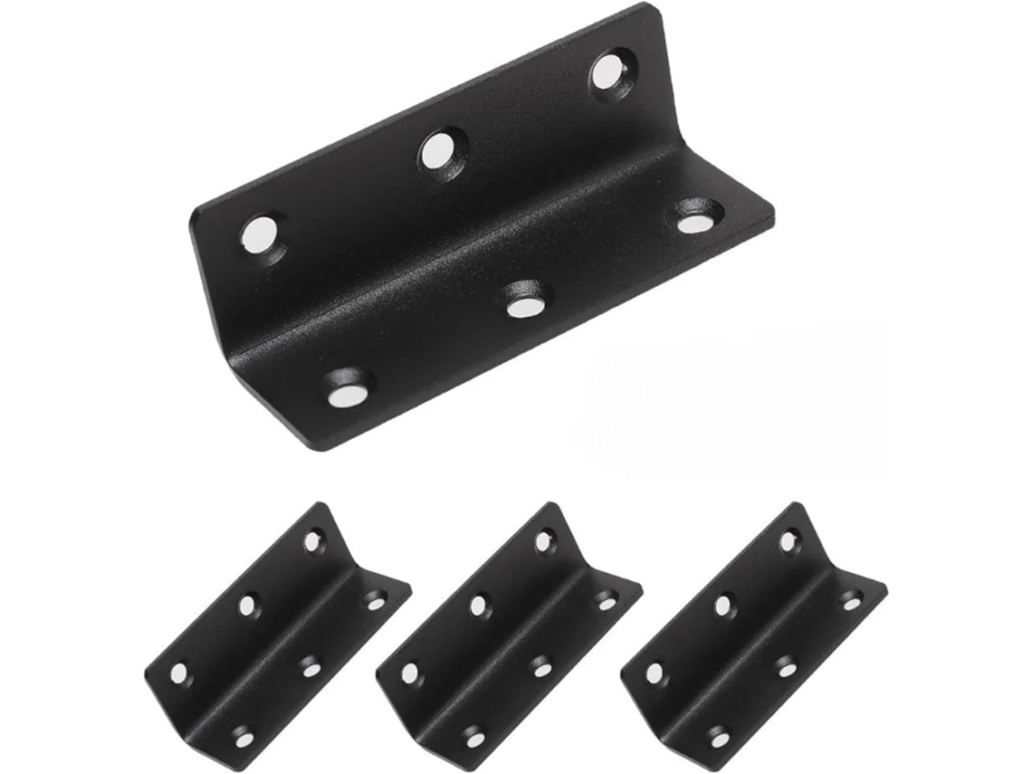 Suporte De Canto Metálico 4 Peças, Suporte Angular Em Forma De L Preto