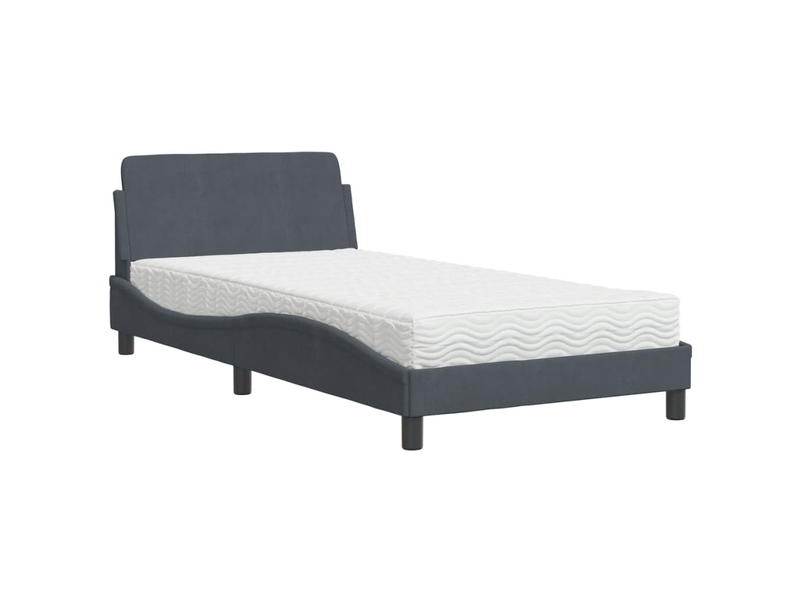 Bed, Beds Vidaxl Cinzeto Veludo (100 X 200 Cm)