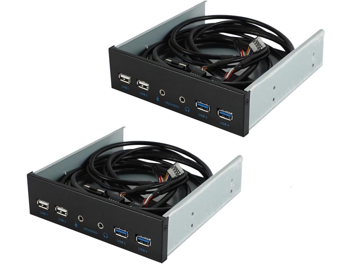 Painel Interno Duplo para Gabinete de Computador Desktop de 5,25 Polegadas com 2 Hubs Usb SFUSHOS (portas 3.0 e 2.0)