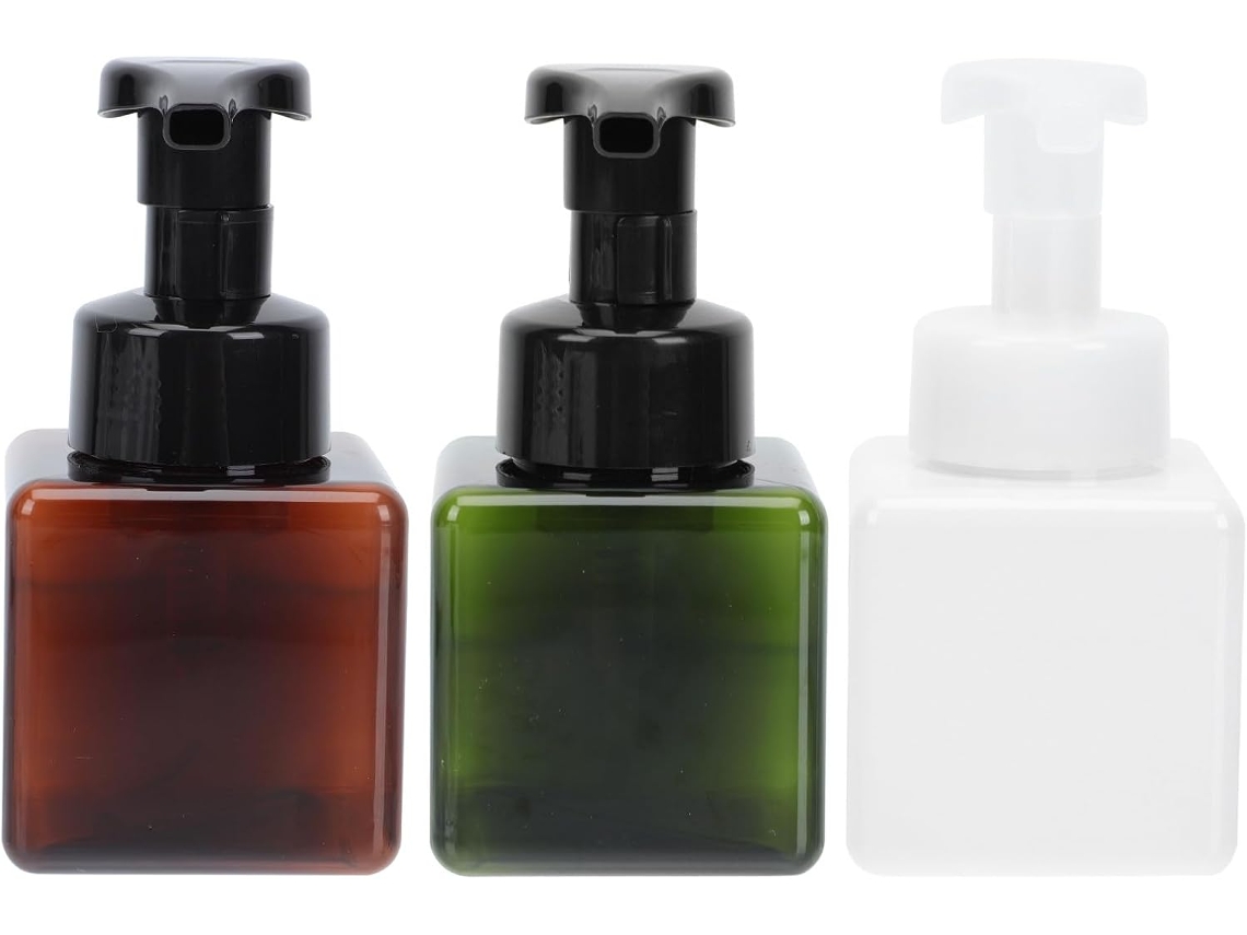 Nuobesty Com 3 Dispensadores De Sabonete Líquido Espumante, Frascos Quadrados Vazios De 250 Ml Com Bomba Dosadora.
