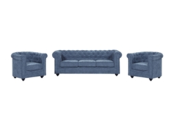 Conjunto Sofá e Poltrona Chesterfield VENTE UNIQUE