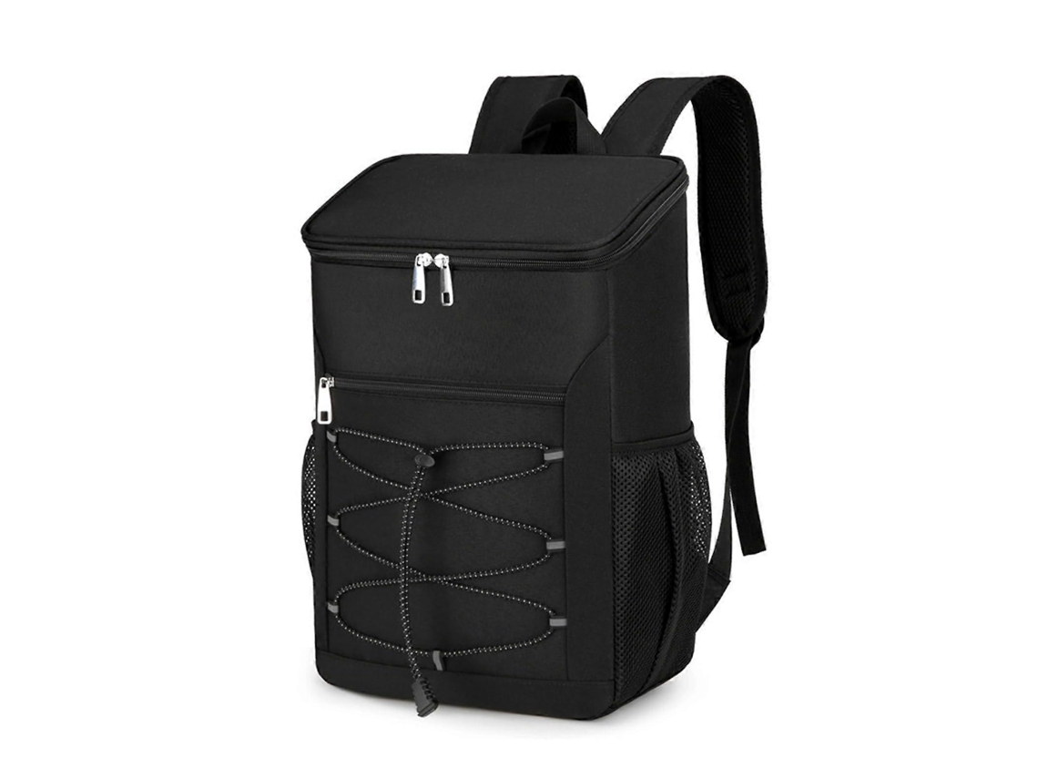 Mochila Térmica De Grande Capacidade E À Prova De Vazamentos Com Compartimento Isolado Para Lanche, Ideal Para Camping, Trilhas E Praia (preta).