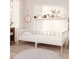 Sofá-cama com colchão 90x200 cm pinho maciço branco